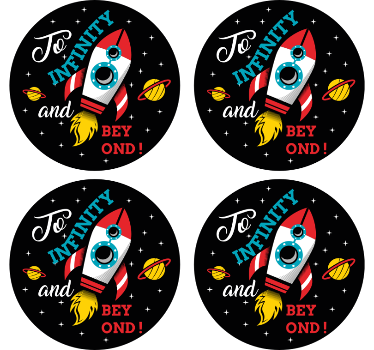 Dessous de verre geek thème espace lancement de fusée - TenStickers