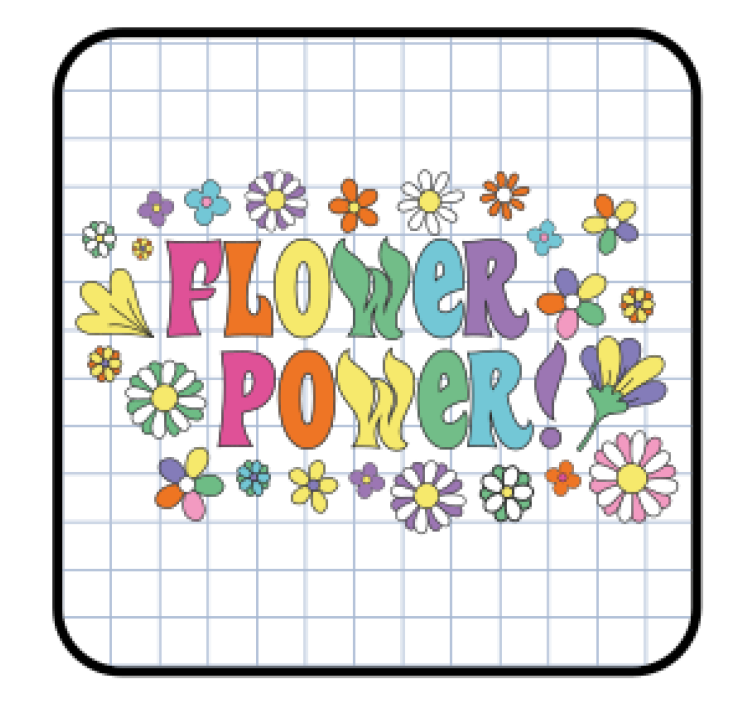 Dessous de verre geek typographie florale colorée - TenStickers