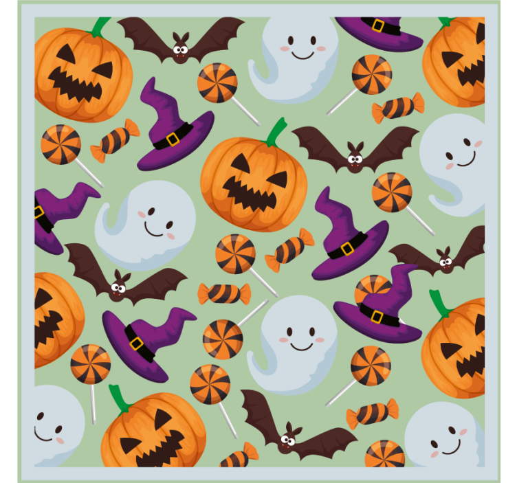 Dessous de verre halloween motif citrouilles et fantômes - TenStickers
