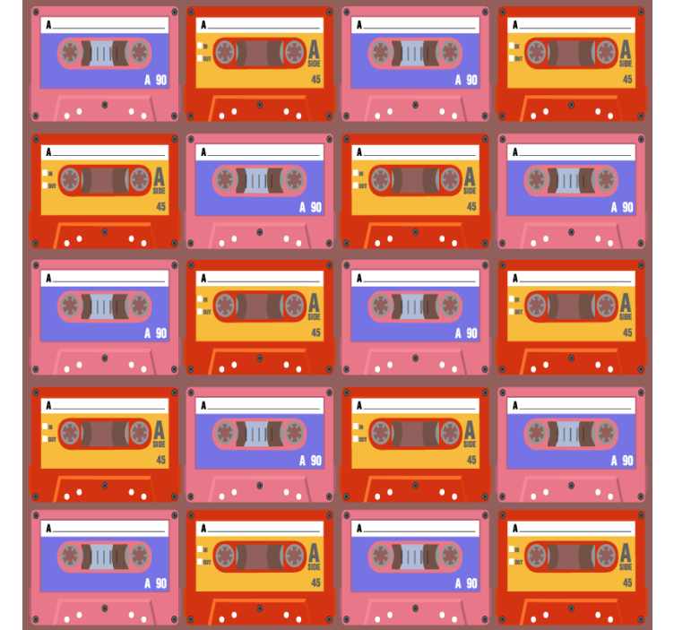 Dessous de verre vintage cassettes audio rétro - TenStickers