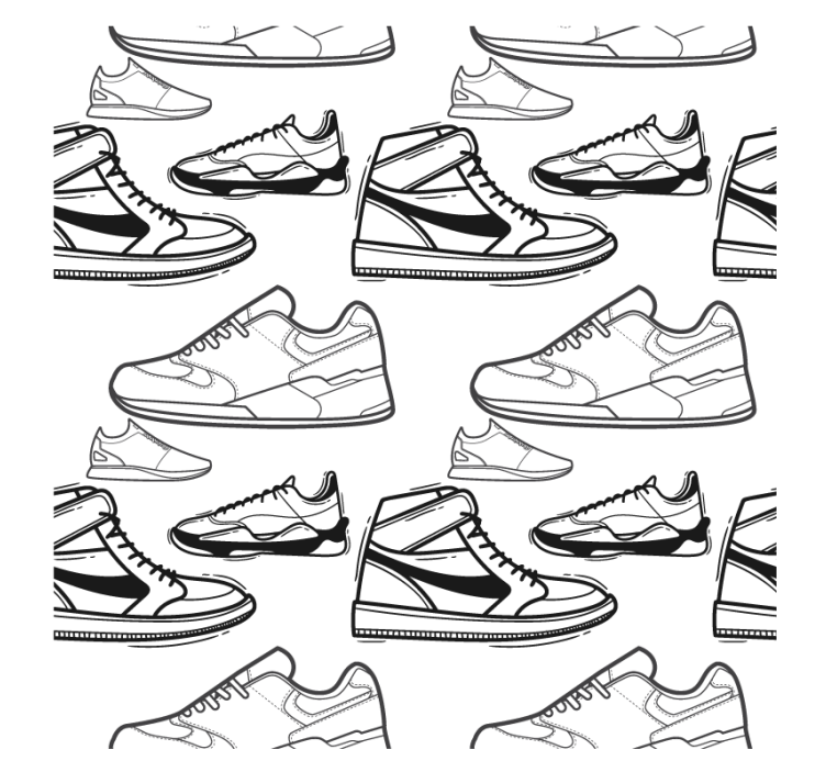 Dessous de verre moderne motifs de baskets outline - TenStickers