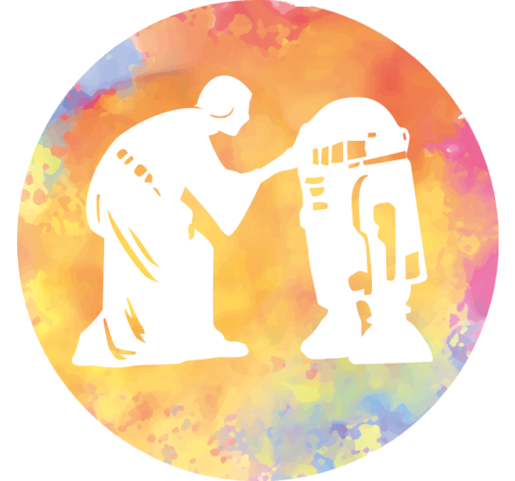 Dessous de verre geek silhouette d'interaction personnage - TenStickers