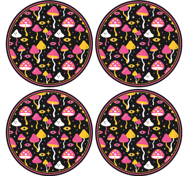 Dessous de verre geek motif champignon coloré - TenStickers