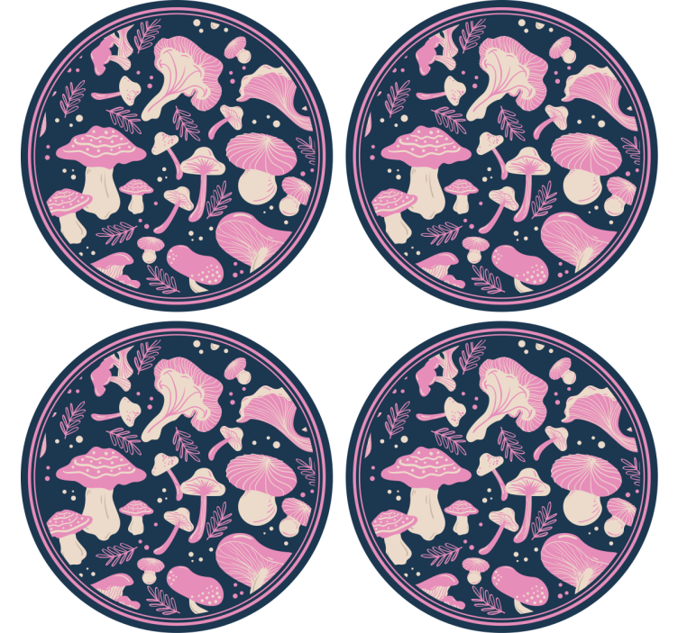 Dessous de verre geek motifs de champignons fantaisie - TenStickers