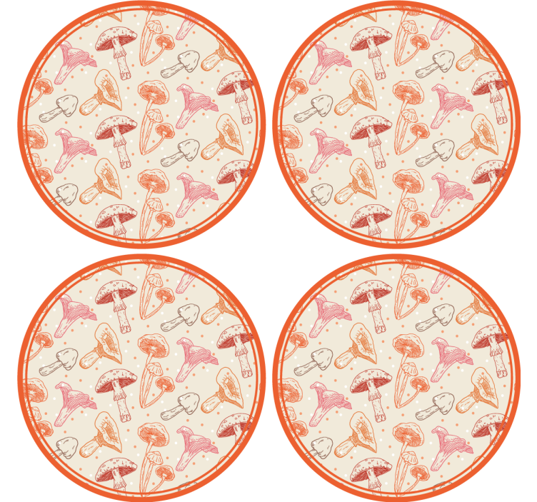 Dessous de verre geek illustration de champignon fantaisiste - TenStickers