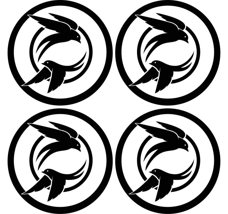 Dessous de verre geek Émblème d'oiseaux stylisés - TenStickers