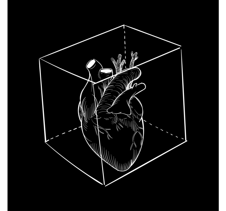 Dessous de verre geek cœur en cube 3d - TenStickers
