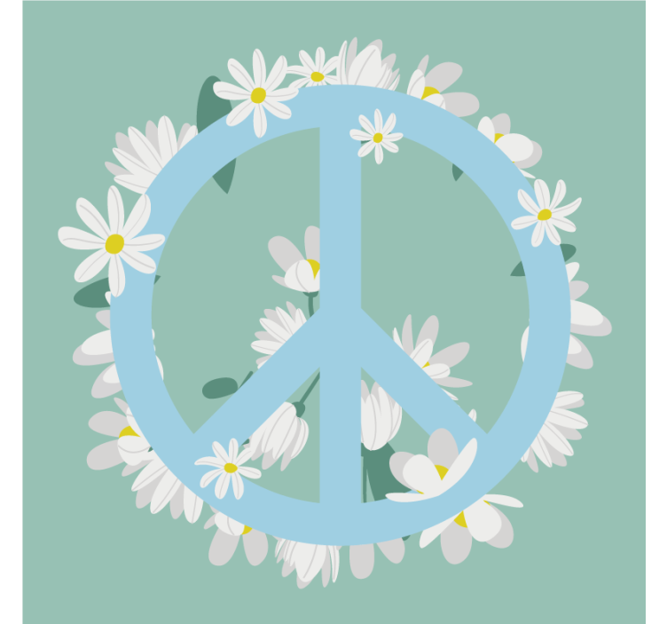 Dessous de verre citation symbole de paix et marguerites - TenStickers