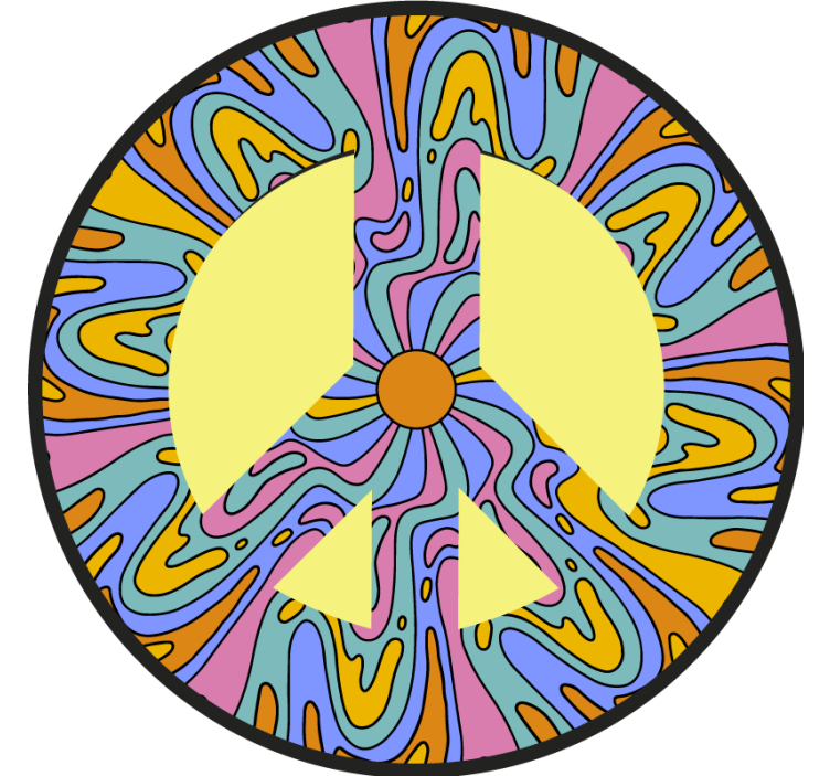 Dessous de verre geek symbole de paix vibrant - TenStickers
