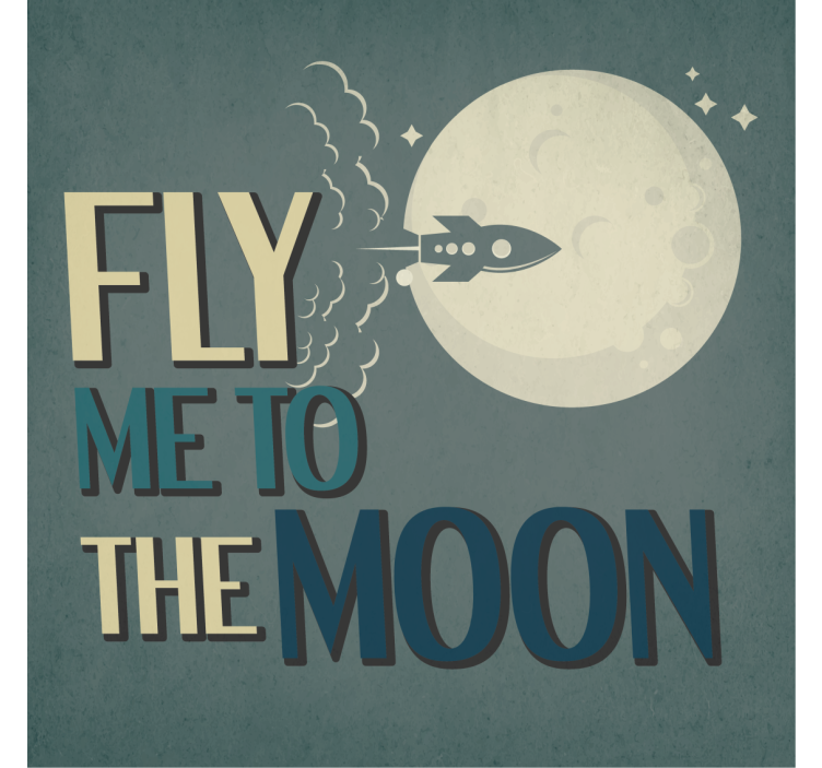 Dessous de verre citation fusée vers la lune - TenStickers