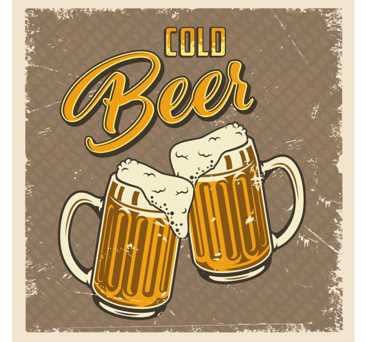 Dessous de verre bière mugs de bière mousseuse - TenStickers