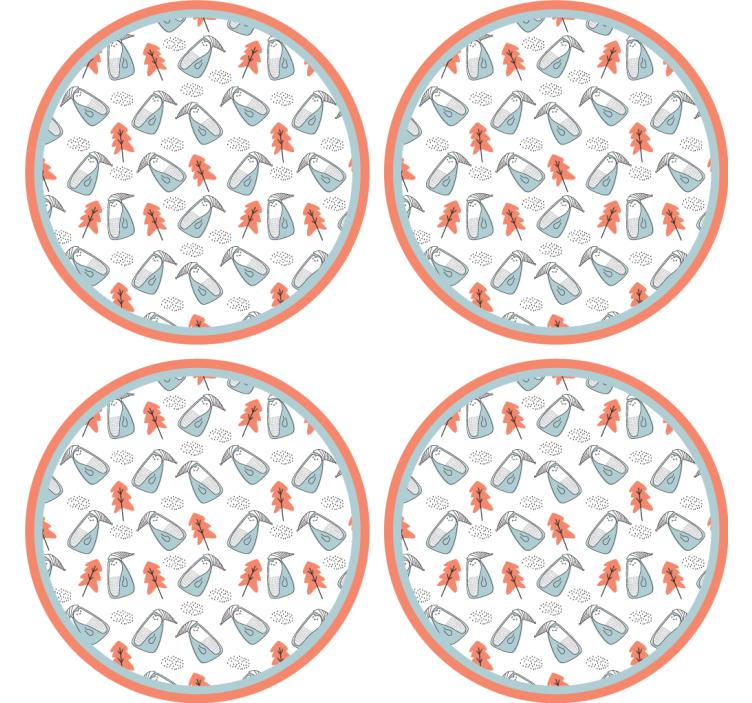 Dessous de verre geek motif feuilles original - TenStickers