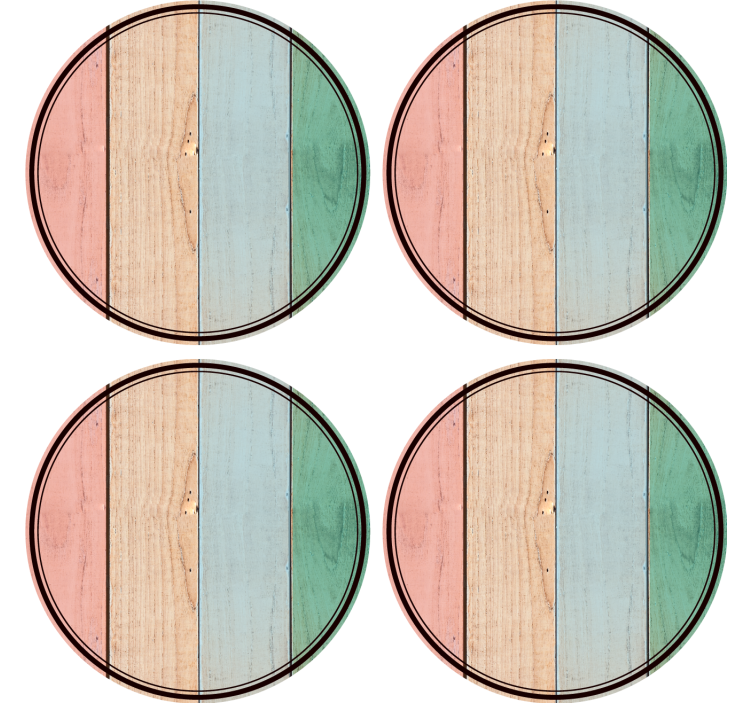 Dessous de verre planches en bois colorées - TenStickers
