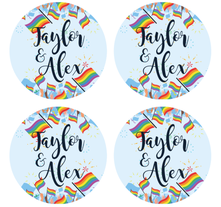 Dessous de verre bière fête des drapeaux arc-en-ciel - TenStickers