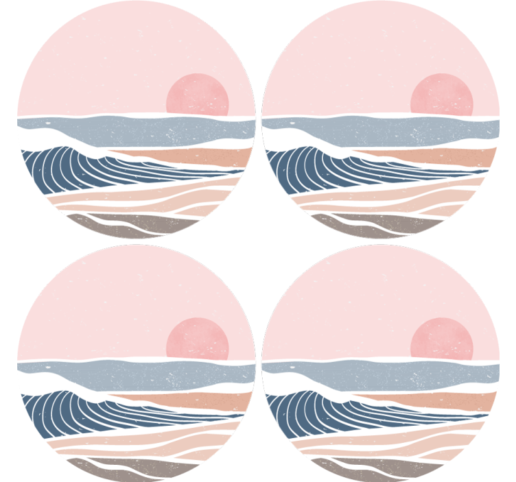 Dessous de verre vagues douces et lever de soleil - TenStickers