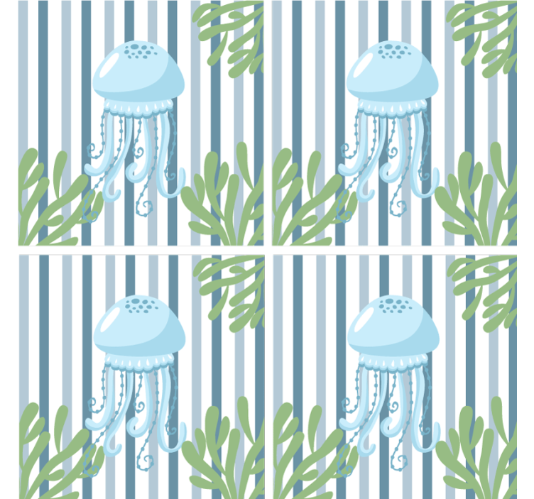Dessous de verre moderne motif méduse avec rayures - TenStickers