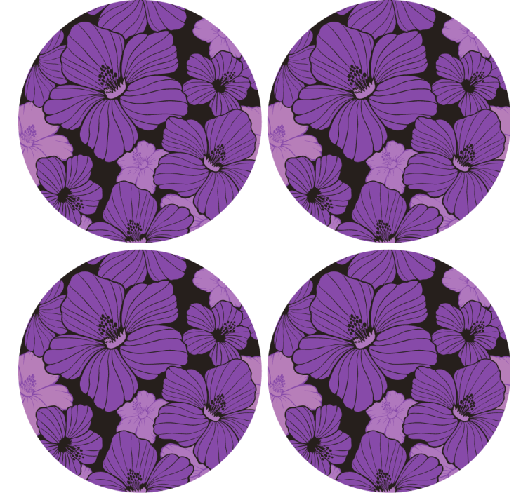 Dessous de verre motif floral violet vibrant - TenStickers