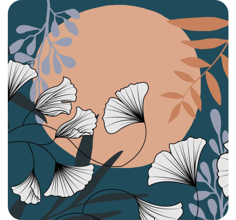 Dessous de verre moderne motif floral ginkgo - TenStickers