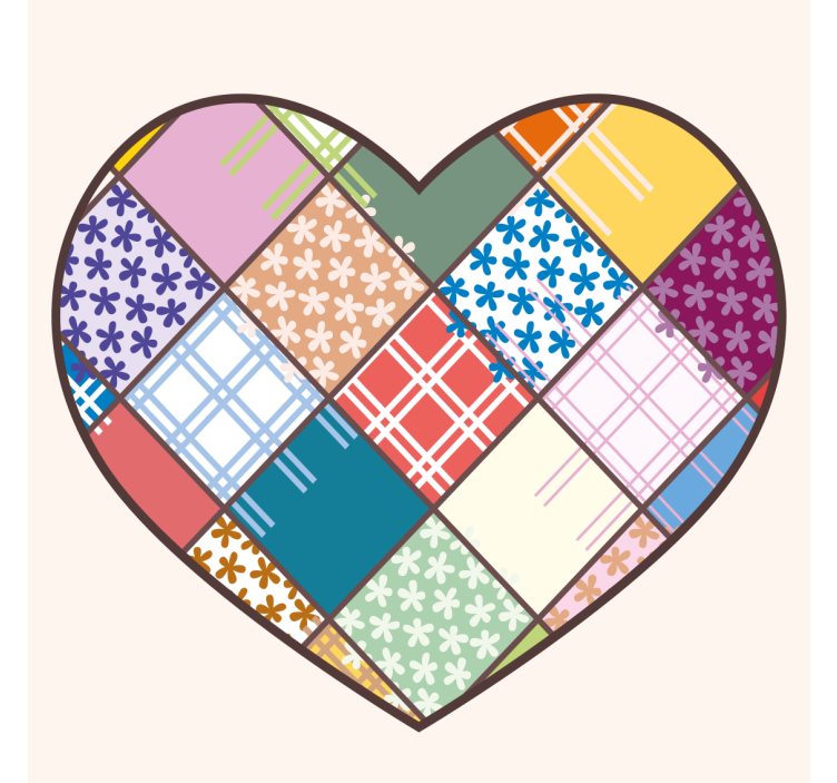 Dessous de verre motif cœur en patchwork - TenStickers