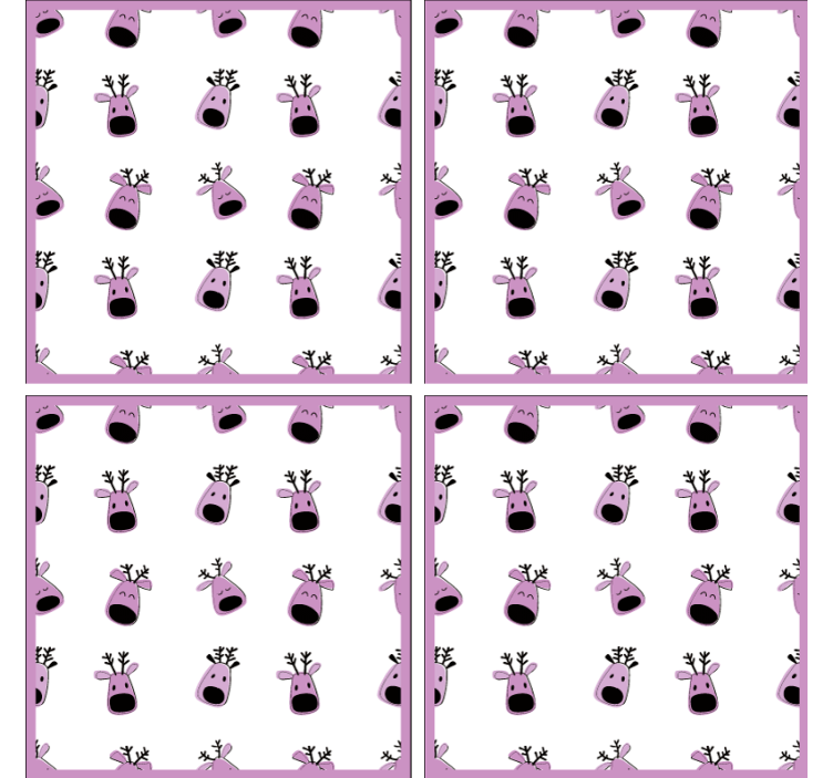 Dessous de verre noël visages de rennes amusants - TenStickers