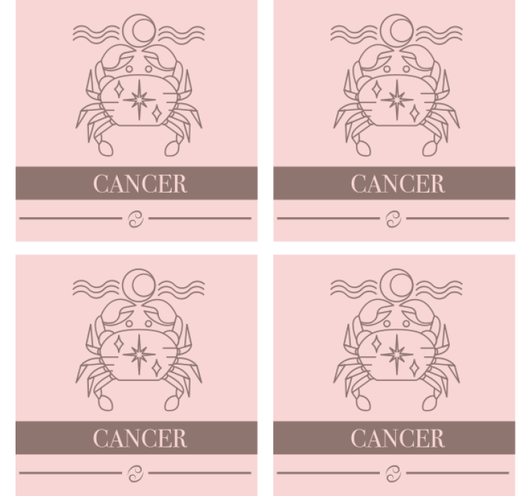 Dessous de verre personnalisable symbole du cancer - TenStickers