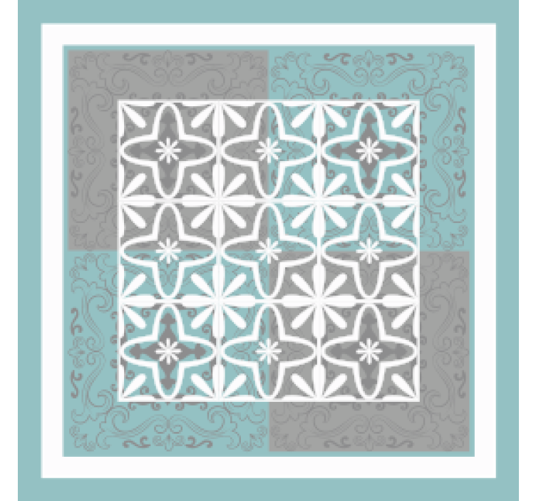 Dessous de verre carreaux emblème botanique détaillé - TenStickers