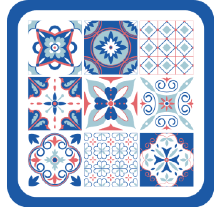Dessous de verre carreaux motifs géométriques - TenStickers