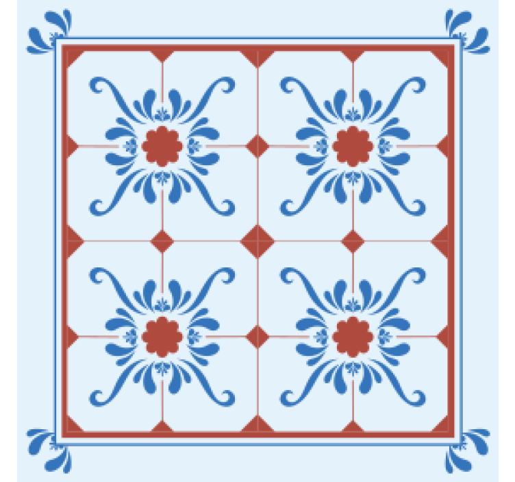 Dessous de verre en carreaux Couleur bleue style "granada" - TenStickers