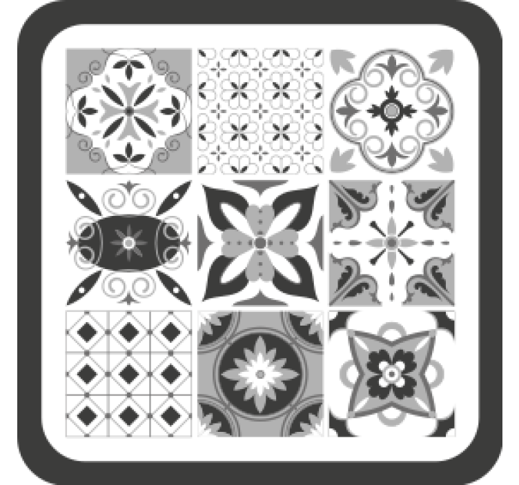 Dessous de verre motifs floraux géométriques - TenStickers