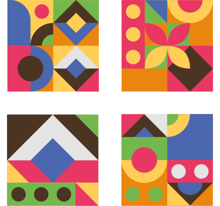 Dessous de verre formes géométriques colorées - TenStickers