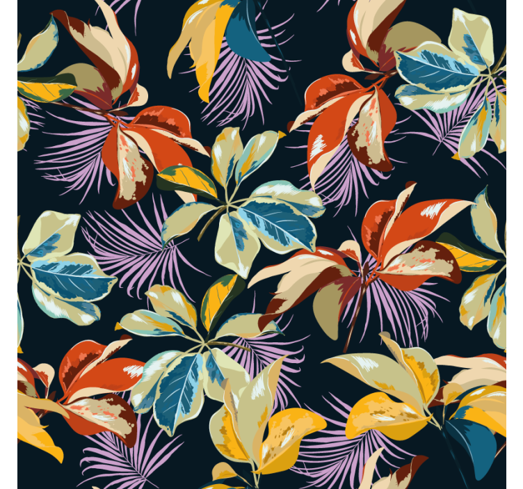 Dessous de verre motif feuilles colorées - TenStickers