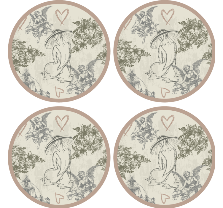 Dessous de verre vintage motifs floraux élégants - TenStickers