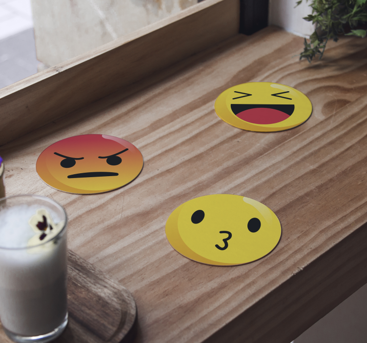 Dessous de verre geek emoji bisou - TenStickers