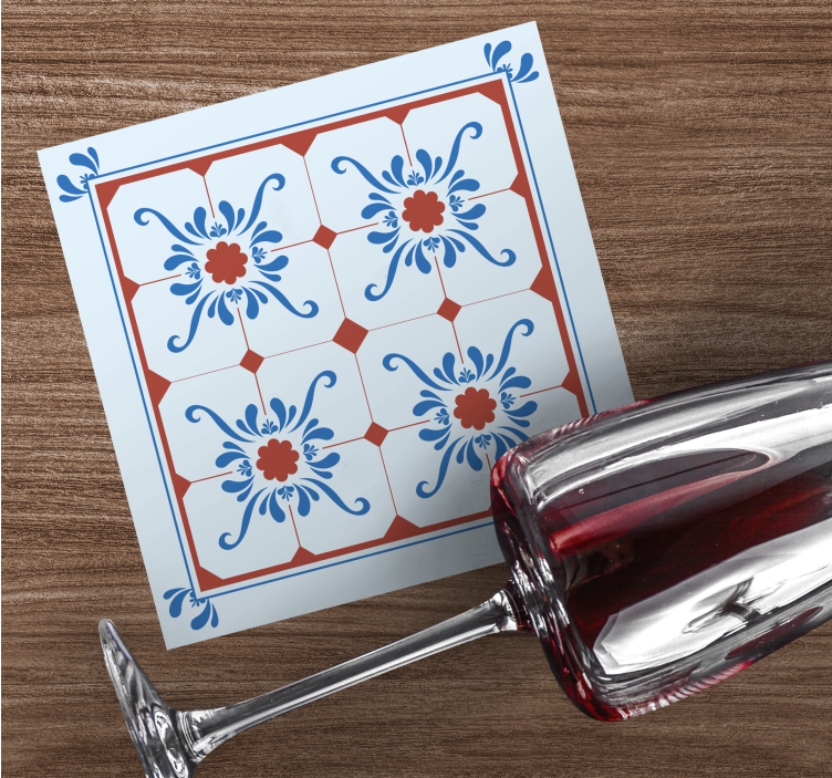 Dessous de verre en carreaux Couleur bleue style "granada" - TenStickers