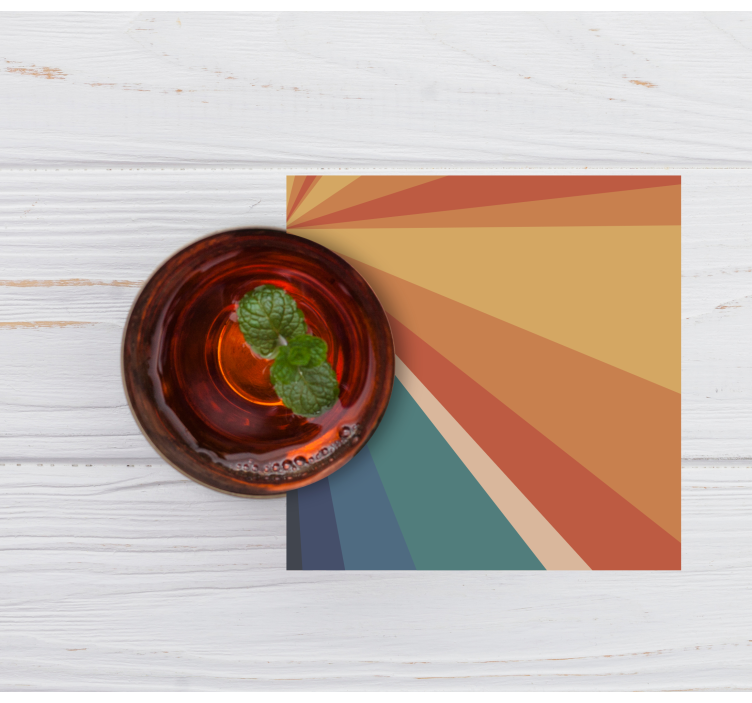 Dessous de verre vintage Rayures arc-en-ciel abstraites - TenStickers