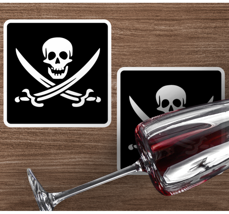 Dessous de verre avec le symbole des pirates - TenStickers