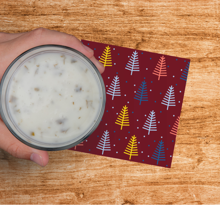 Dessous de verre arbres noël dessinés à la main - TenStickers