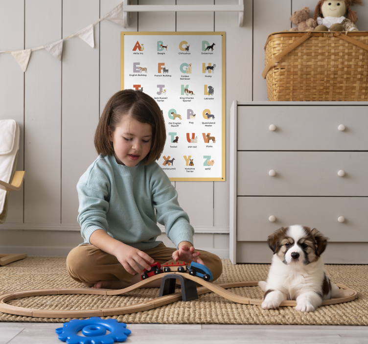 Poster chiens races de chiens par ordre alphabétique - TenStickers