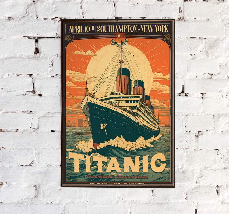 Poster vintage le premier voyage du Titanic - TenStickers