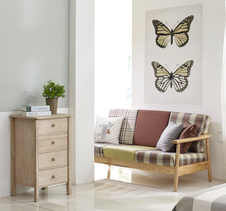 Impression d'affiche papillon vintage - TenStickers