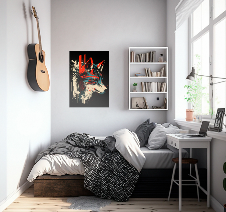 Affiche abstraite d'art de loup pour le mur - TenStickers