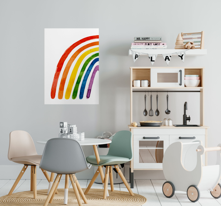 Affiche arc en ciel aquarelle - TenStickers