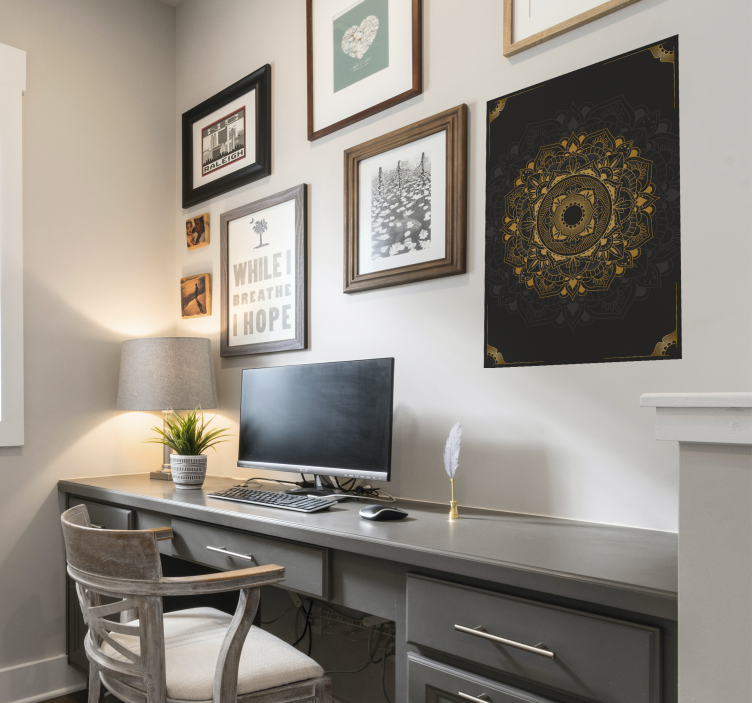 Affiche de papillon de mandala noir - TenStickers