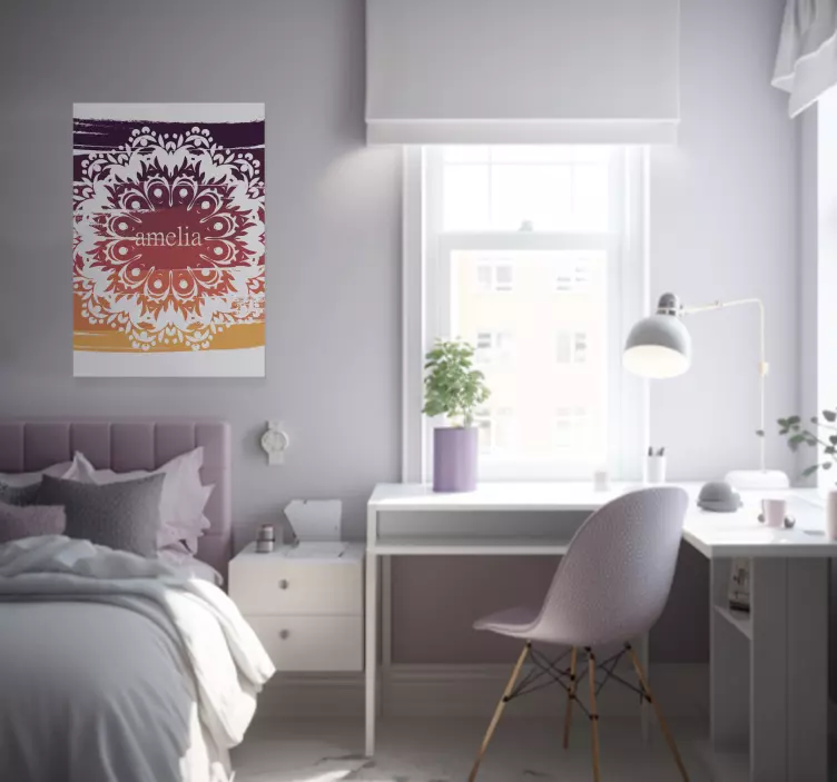 Affiche personnalisable de nom de mandala - TenStickers