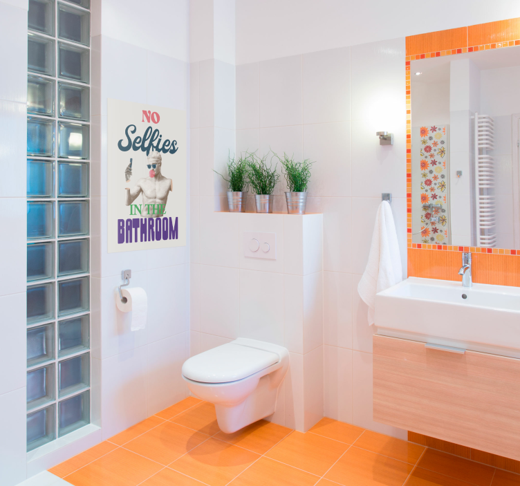 Pas daffiche de salle de bain selfies - TenStickers