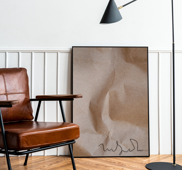 Poster abstrait ancienne signature papier - TenStickers