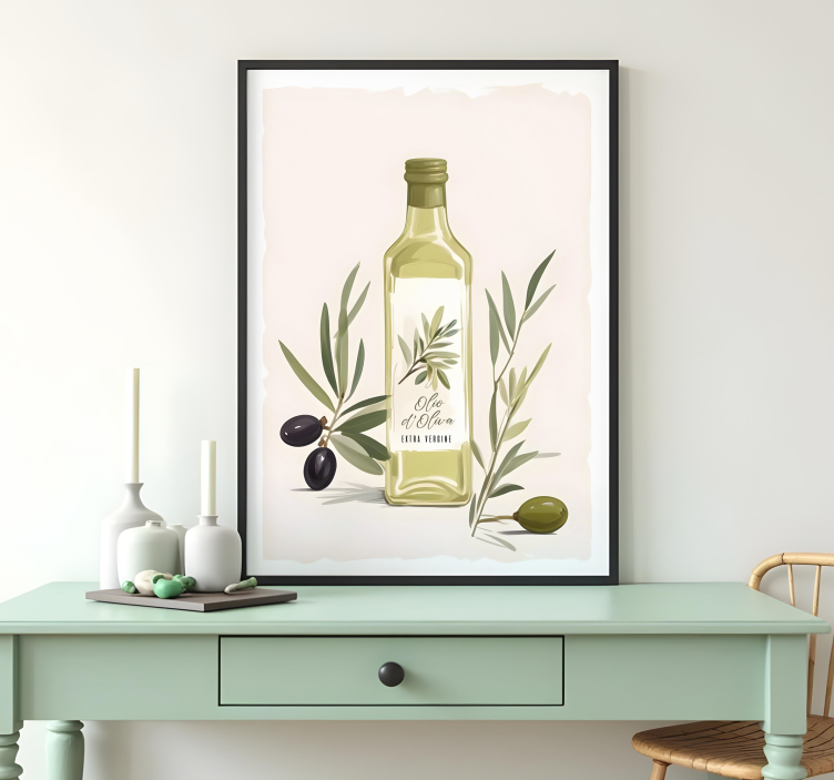 Poster bouteille d'huile d'olive - TenStickers