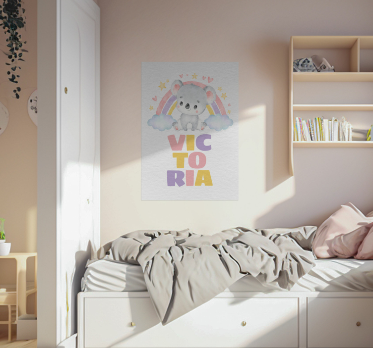 Poster chambre enfant koala et arc-en-ciel - TenStickers