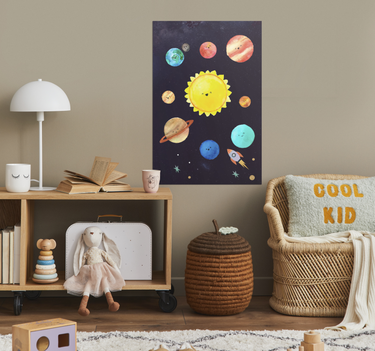 Poster chambre enfant le système solaire pour les enfants est com - TenStickers