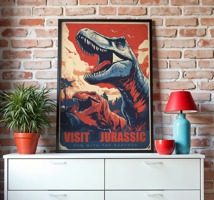 Poster dinosaure visiter le jurassique - TenStickers
